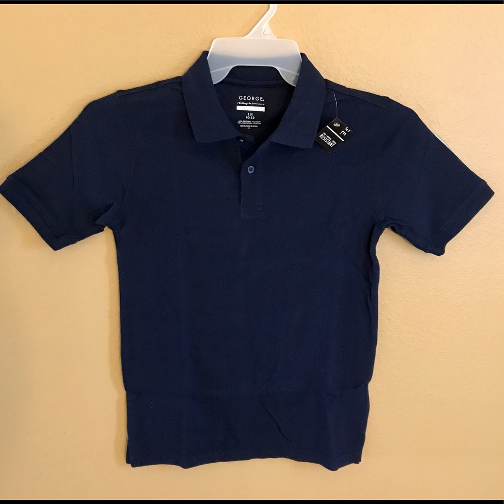 George Boy’s Navy Polo Shirt School Uniform Lg NWT